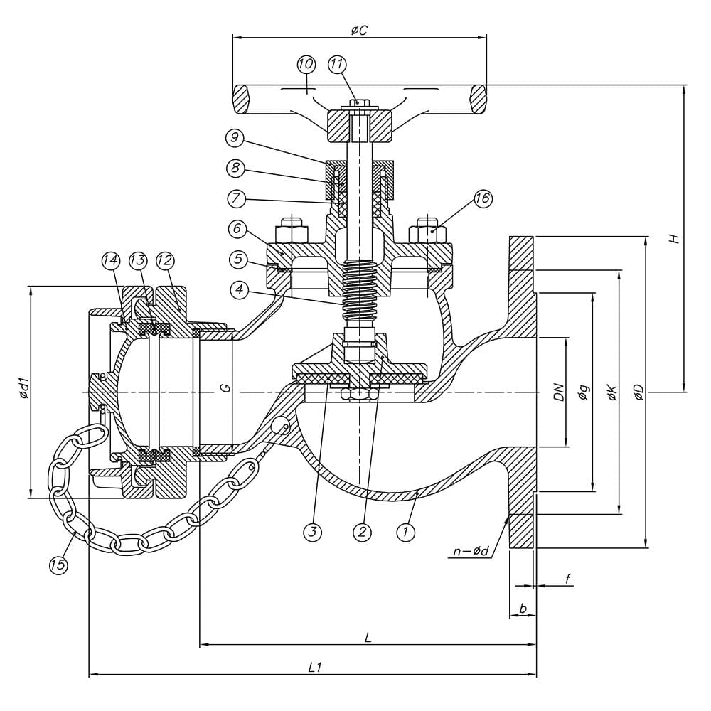 Fire Valve Straight Type (Bolted Bonnet) (2)