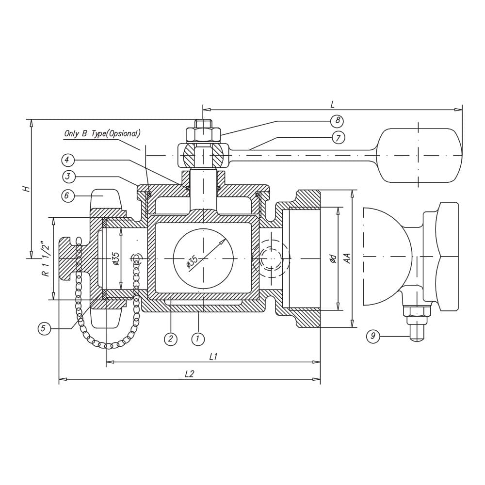 Sounding Cocks Valve 90 Stop Turning Lever (2)