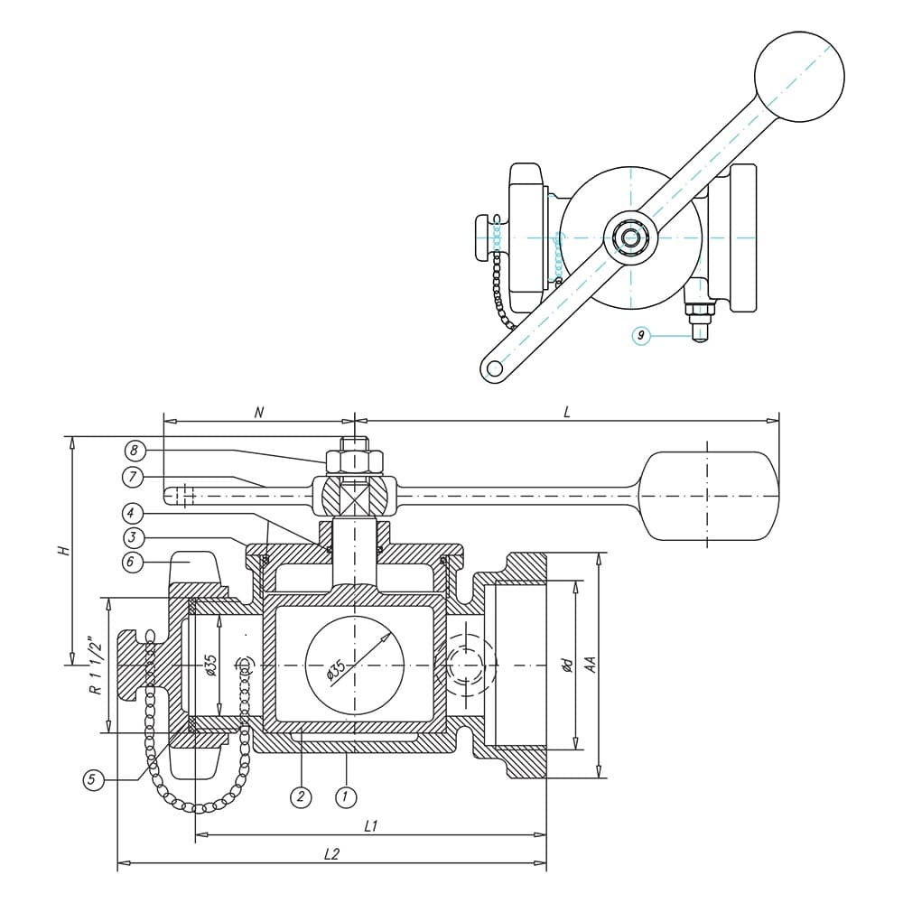 Sounding Cocks PN 4 360 Turning Lever (2)
