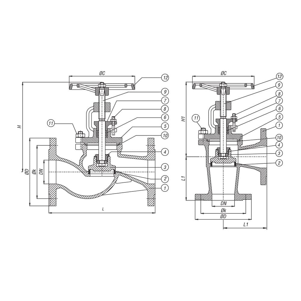 Angle Type Globe Valve (Marine) (2)