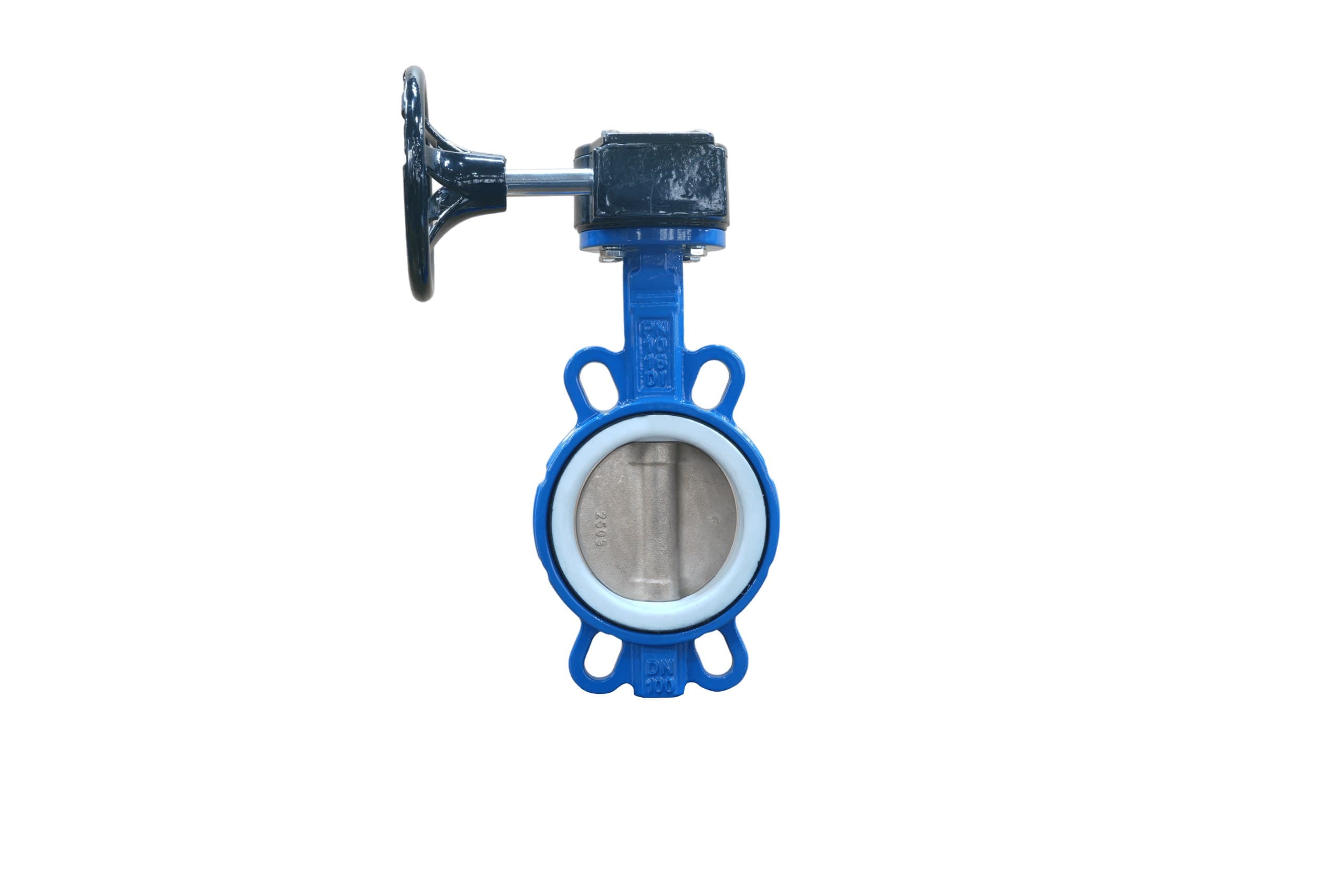 Aluminum Bronze Disc PTFE Seat Wafer Butterfly Valve with Gear Operator (6)