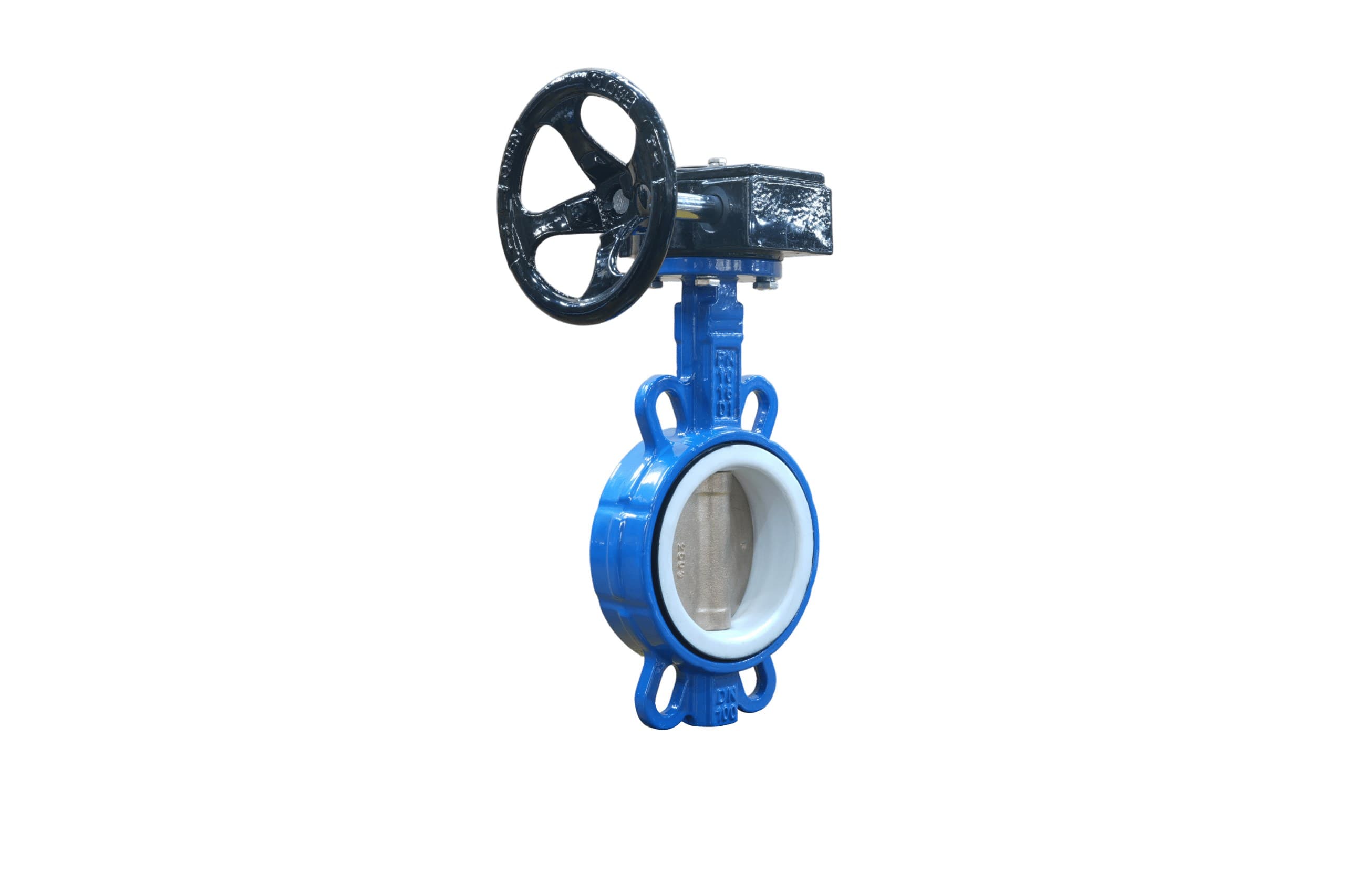 Aluminum Bronze Disc PTFE Seat Wafer Butterfly Valve with Gear Operator (2)