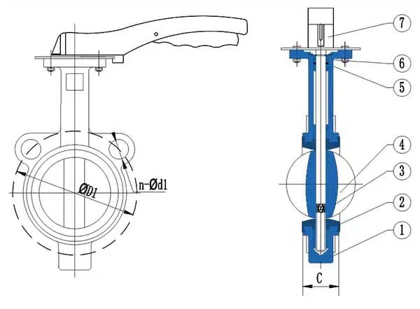 Aluminum Wafer butterfly valve (5)