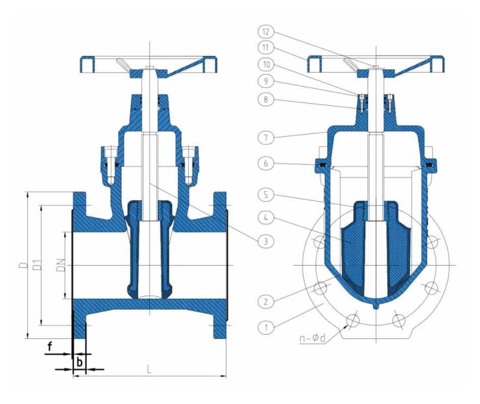 Non-Rising Resilient Seat Gate Valve DIN F4 (5)