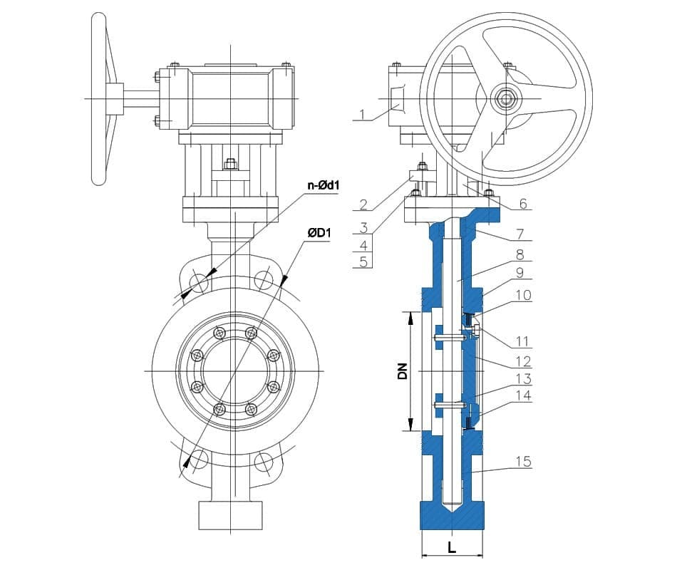 Triple Eccentric Wafer Butterfly Valve (2)