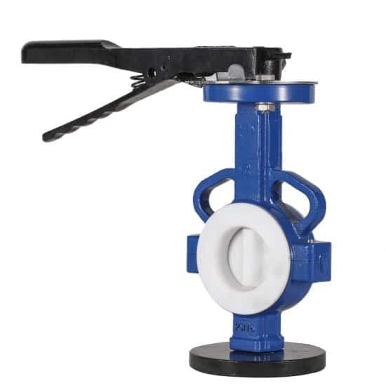 Two Holes PTFE Wafer Butterfly Valve (2)