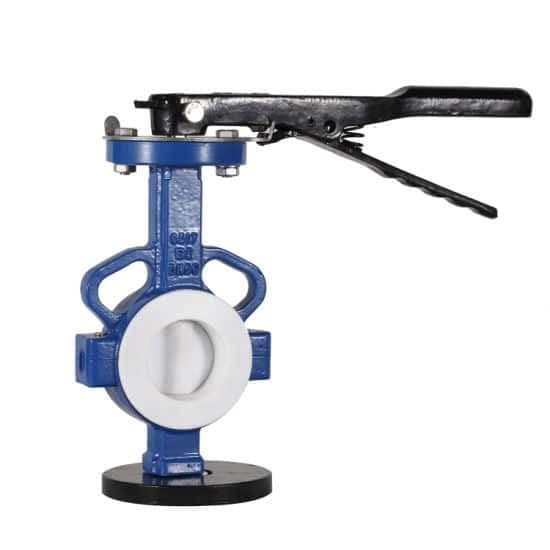 Two Holes PTFE Wafer Butterfly Valve