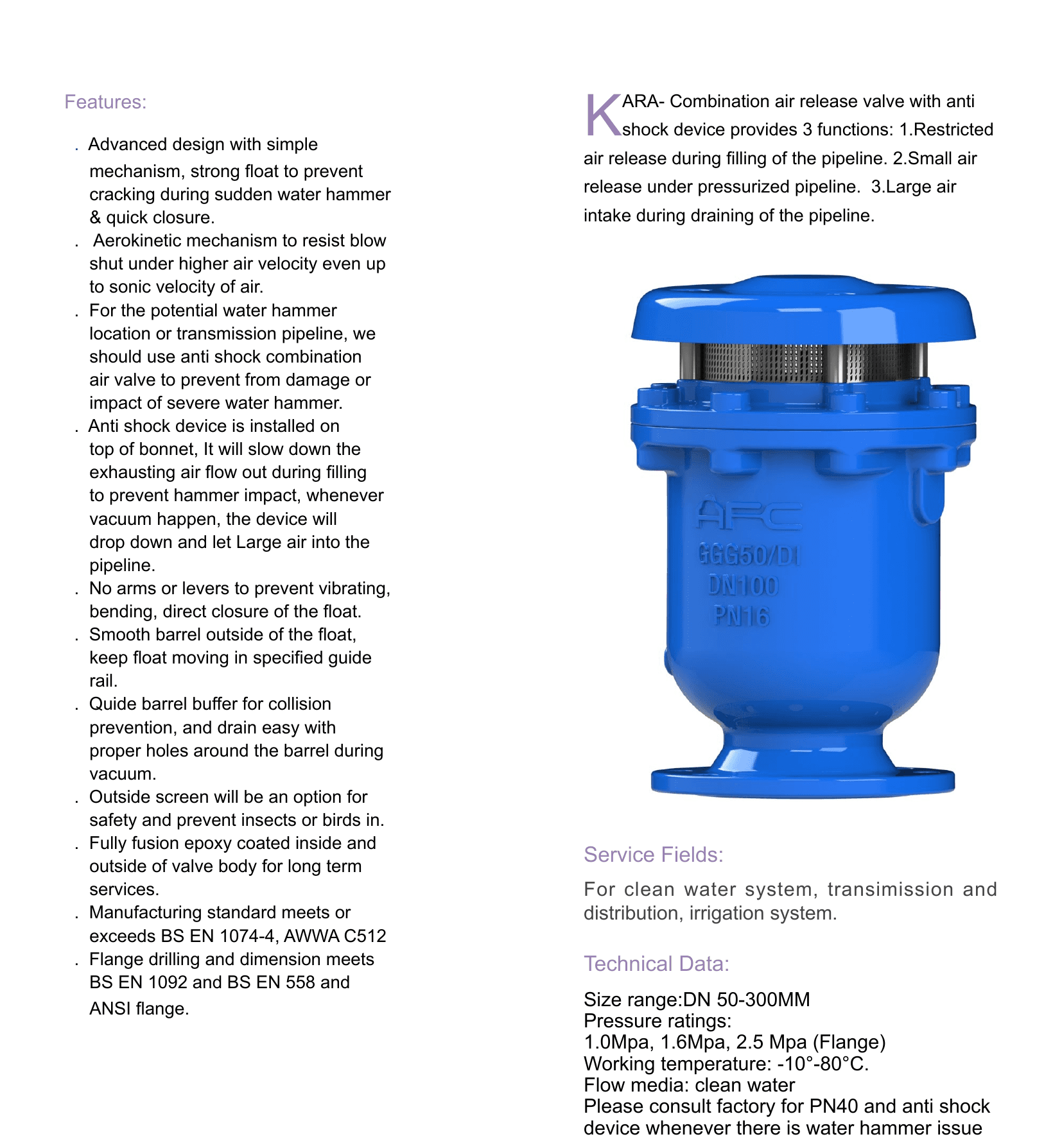 KARA – Anti-Shock Combination Air Release Valve (2)