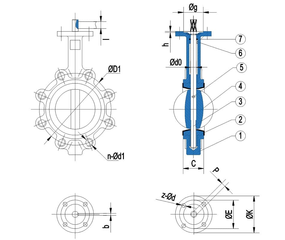 SS304 Disc PTFE Seat Lug Butterfly Valve with Gear Operator (6)