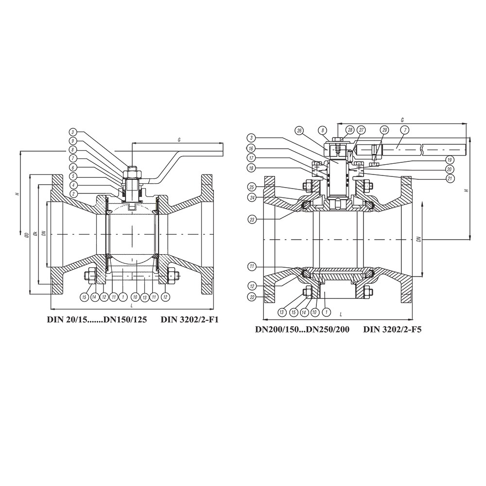 Ball Valve Reduced Bore drawing 1