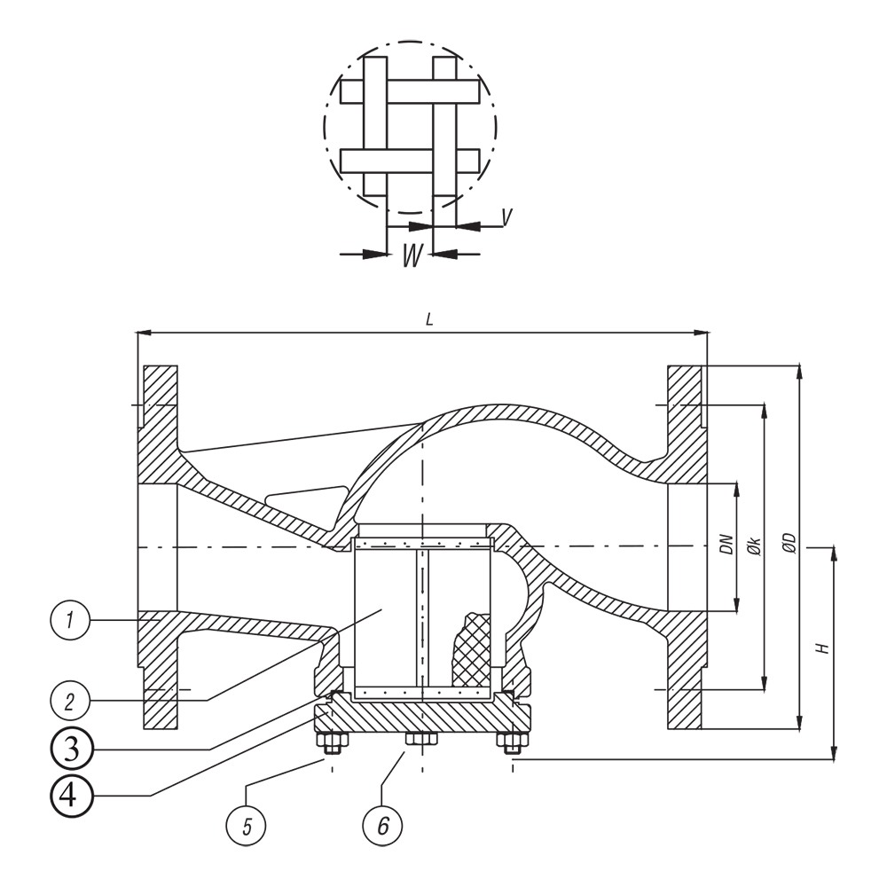 T Type Strainer drawing 1