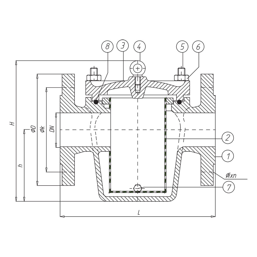 Straight Type Mud Box drawing 1