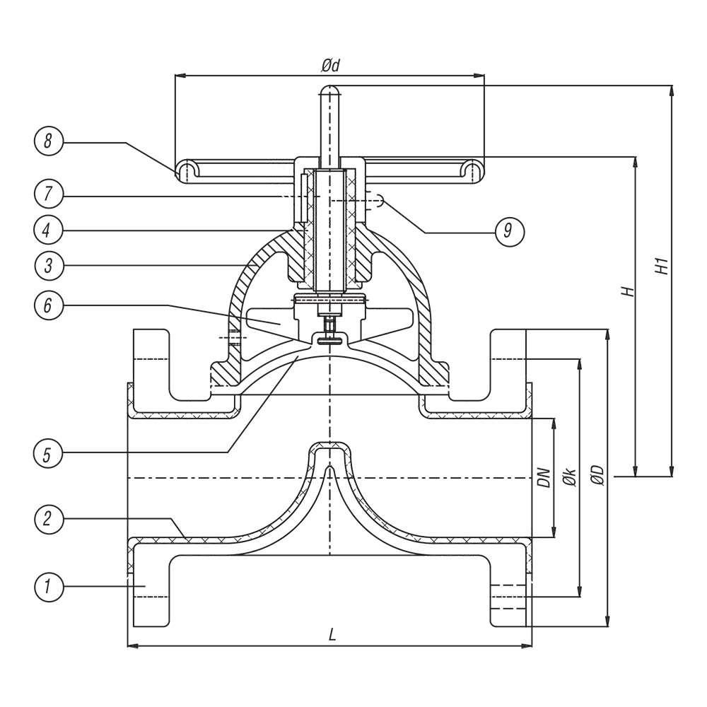 Diaphragm Valve drawing 1