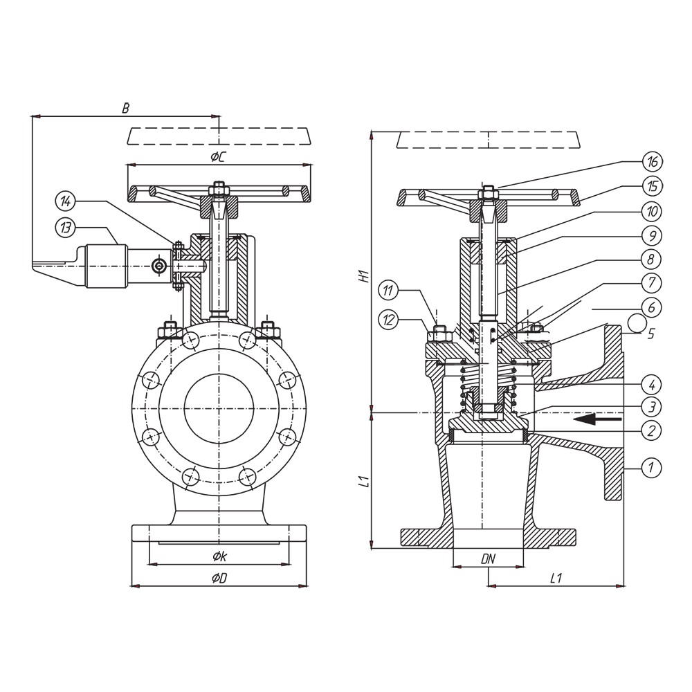 Quick Closing Valve Angle Form drawing 1
