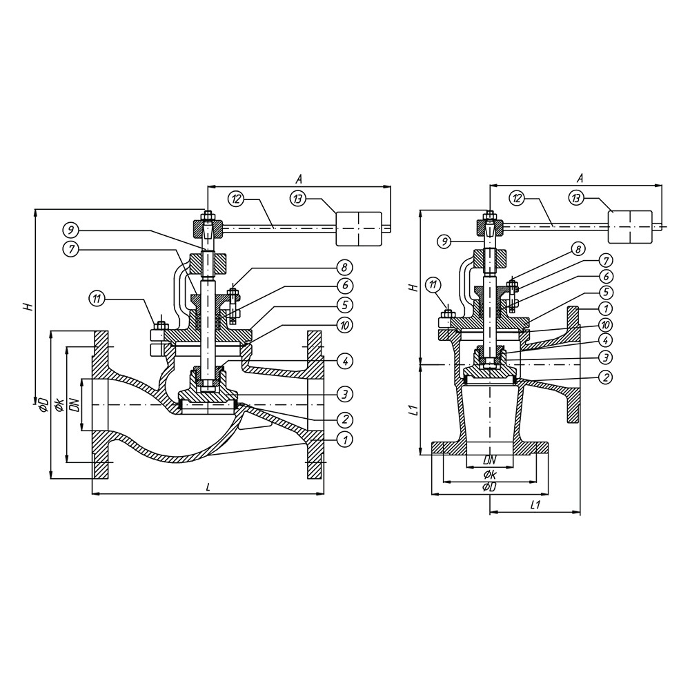Self Closing Valve Straight & Angle Type Straight VAKD-16 / Angle VAKK-16 drawing 1