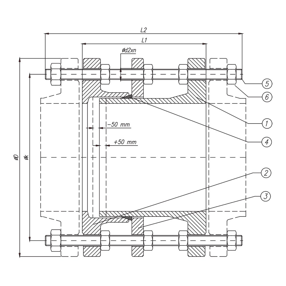 Dismantling Joint - Rigid Type drawing 1