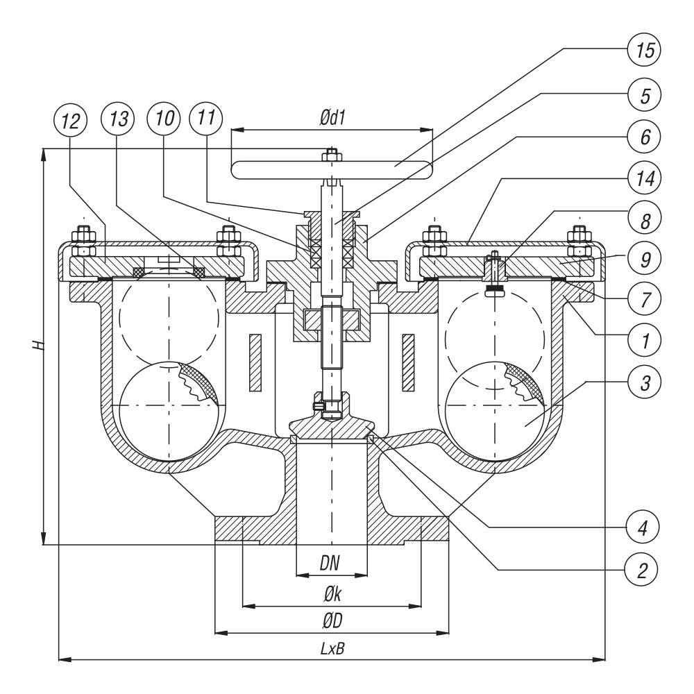 Single & Double Air Release Valve drawing 1
