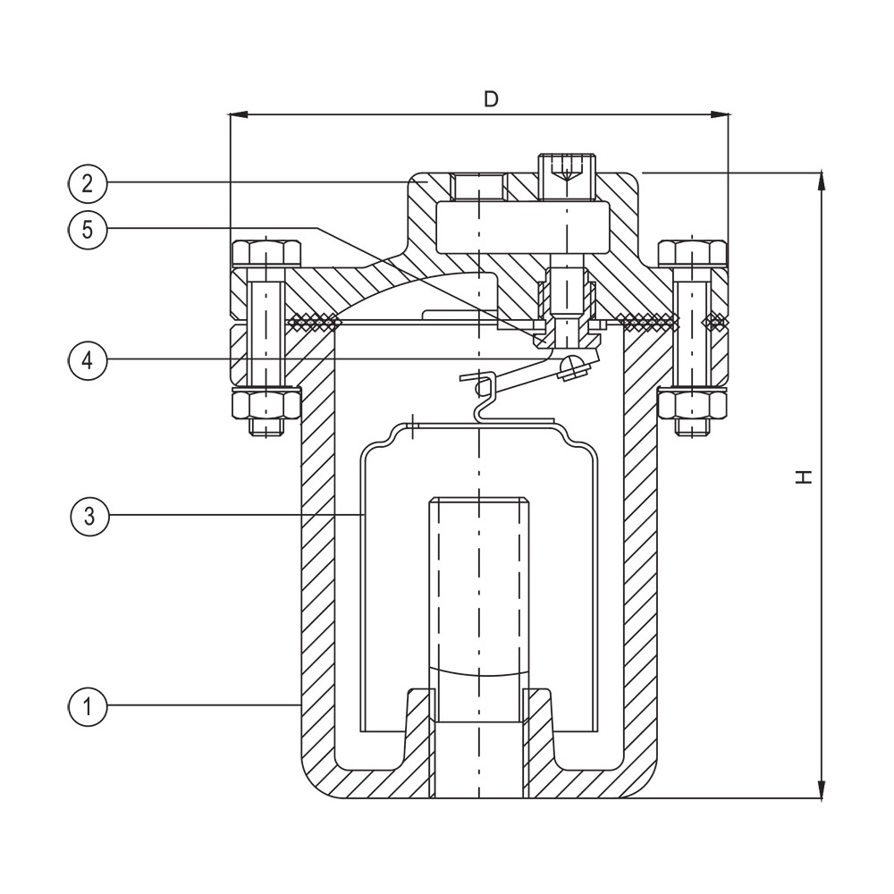 Invert Bucket Steam Trap (Bottom Inlet-Top Outlet) drawing 1