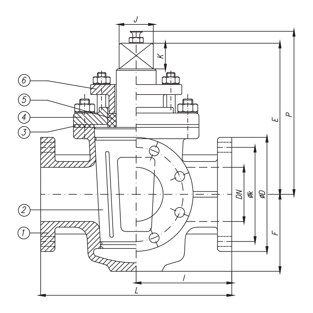 Plug Valve (3 way) drawing 1