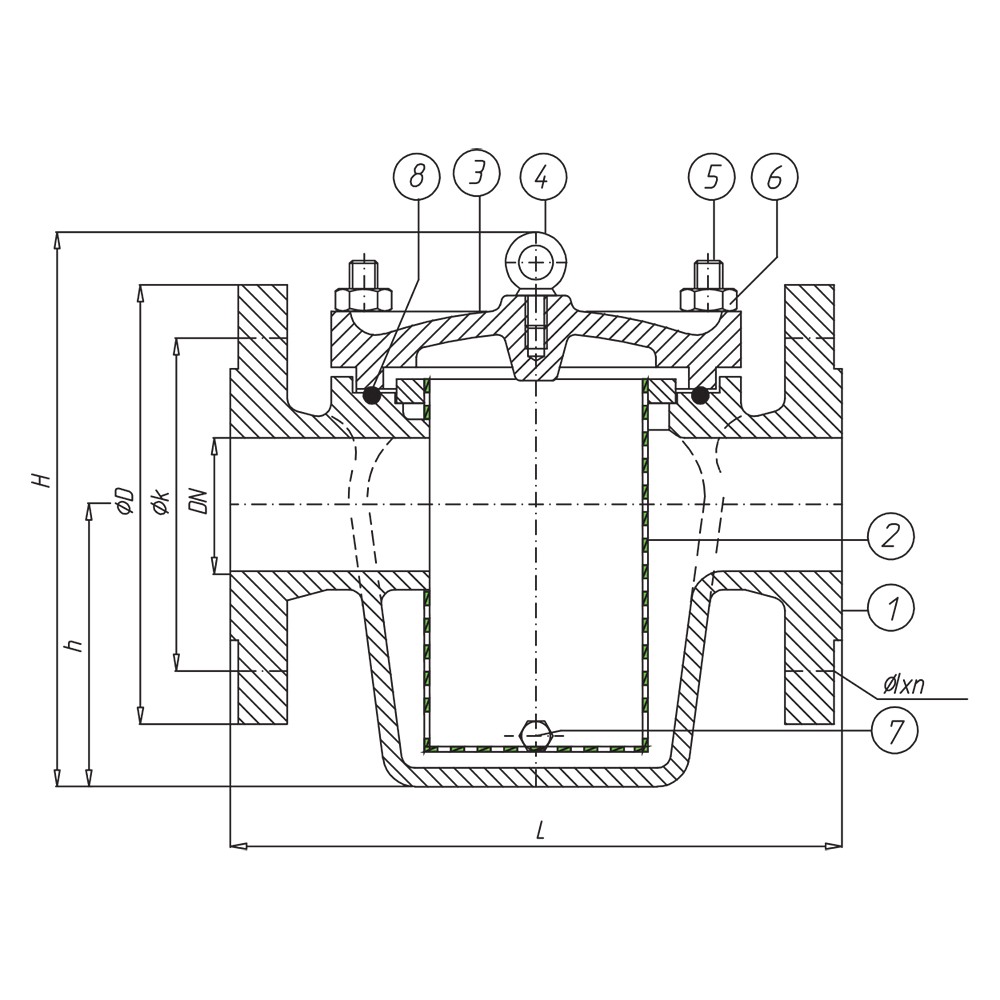 Straight Type Mud Box drawing 1