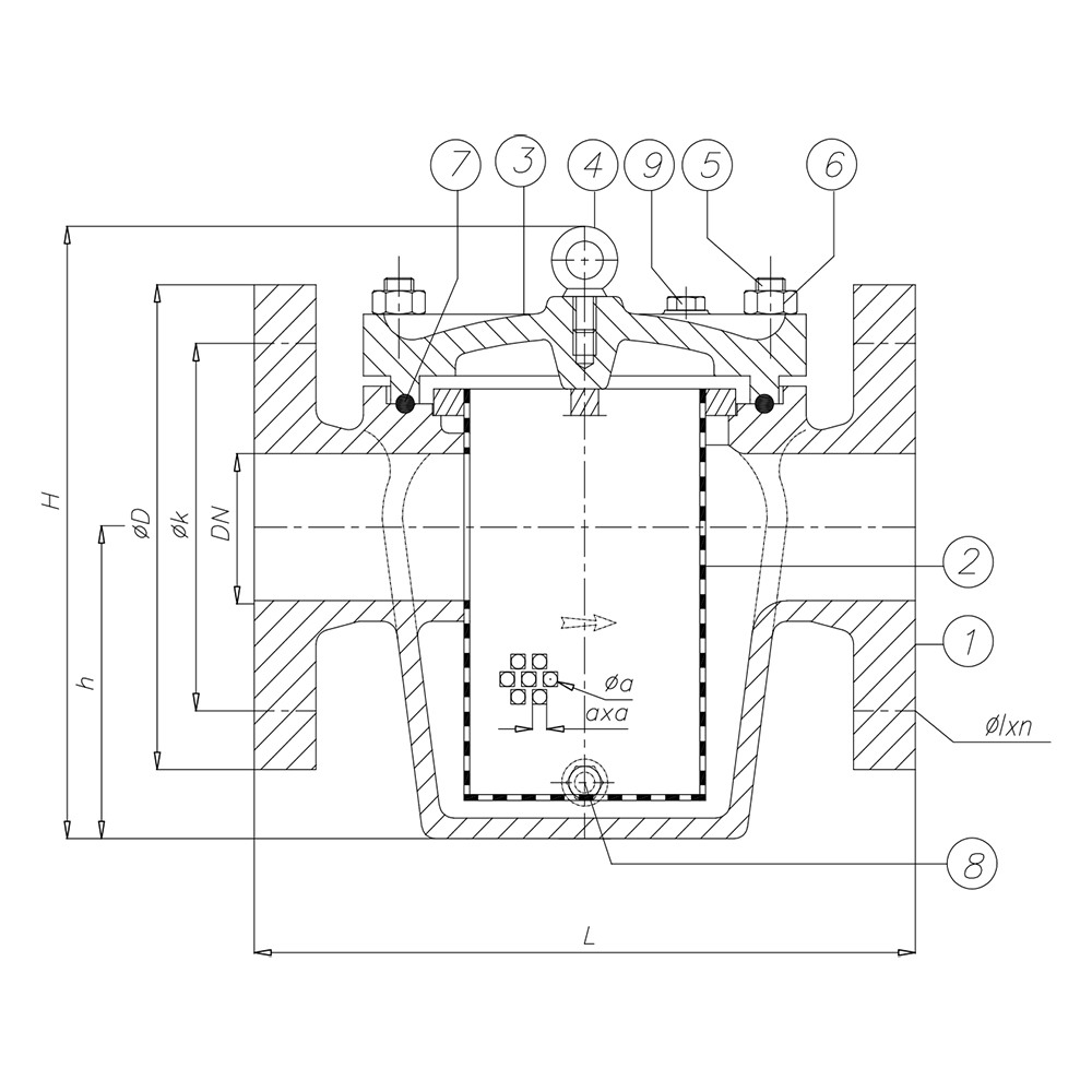 Aluminum Straight Type Mud Box drawing 1