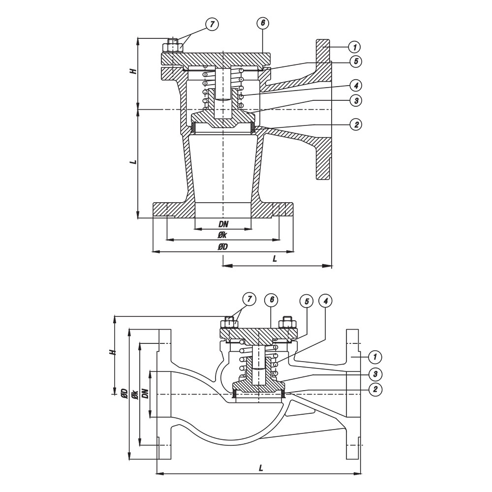 Lift Type Check Valve (Marine) drawing 1