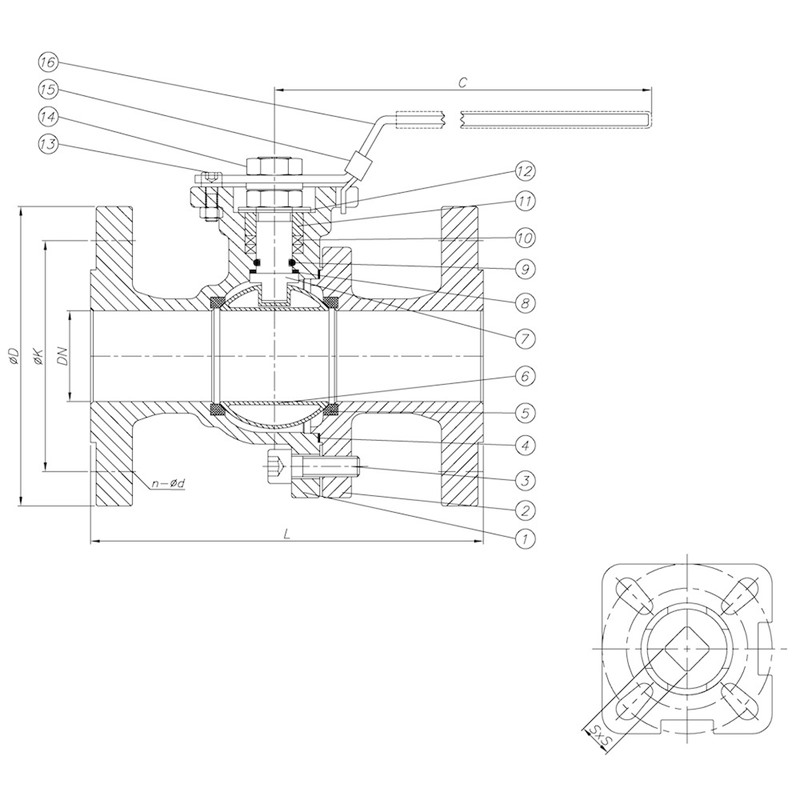 Ball Valve, Full Bore (Marine) drawing 1