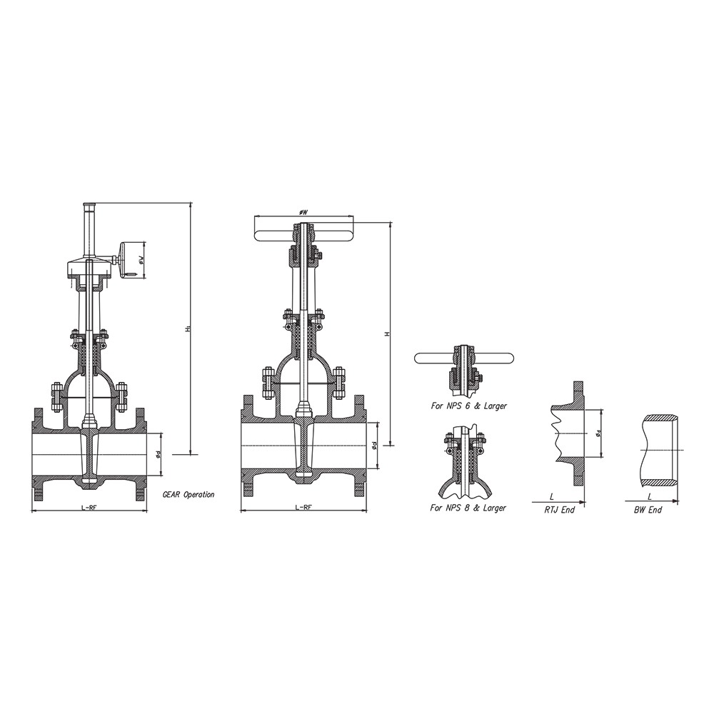 API Gate Valve drawing 1
