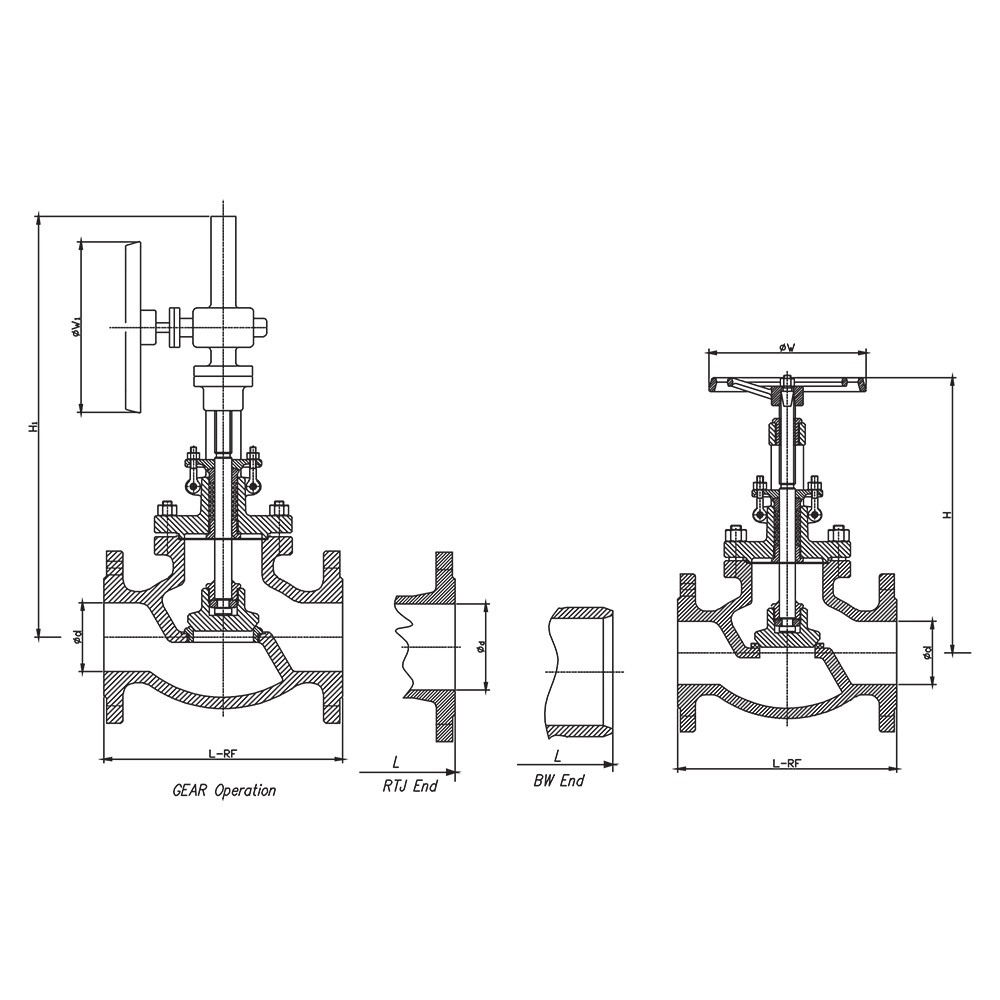 API Globe Valve drawing 1