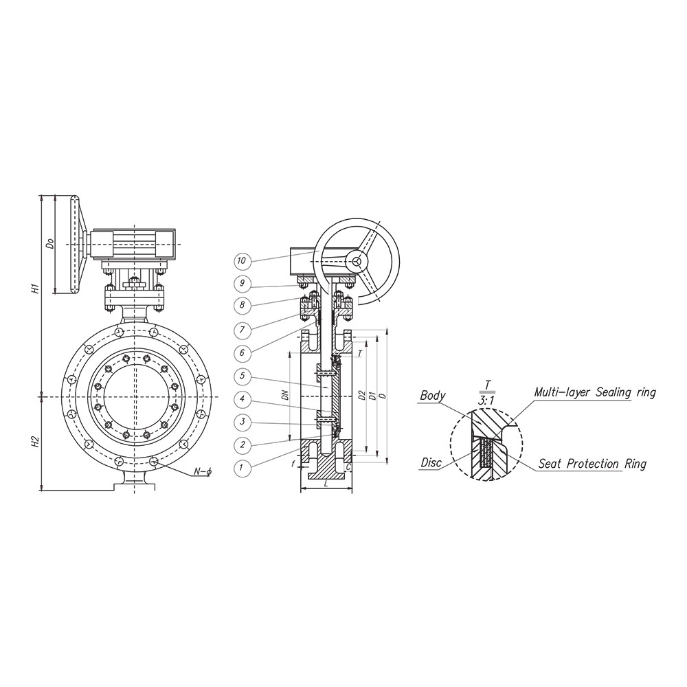 API Butterfly Valve drawing 1