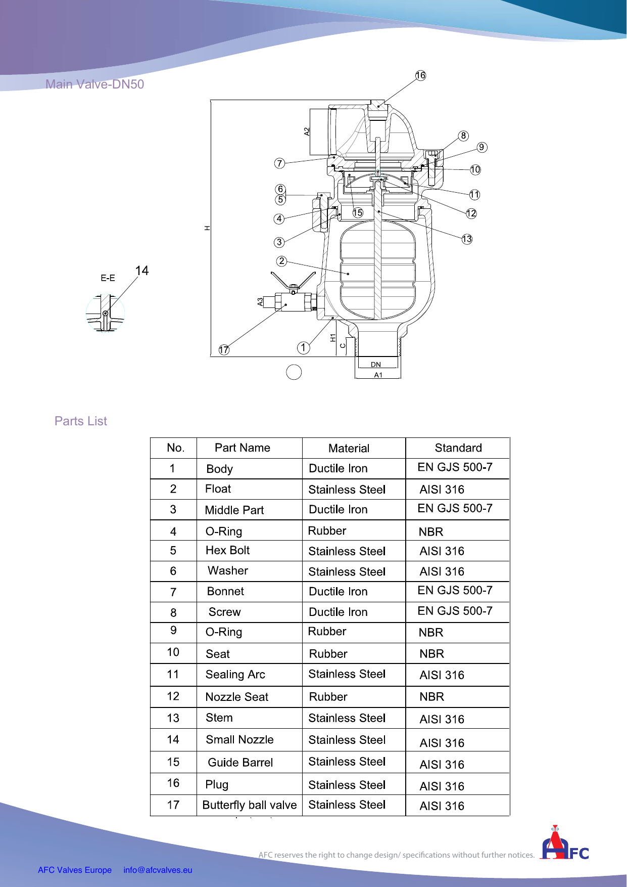 SKAS - Sewage Combination Air Release Valve drawing 1