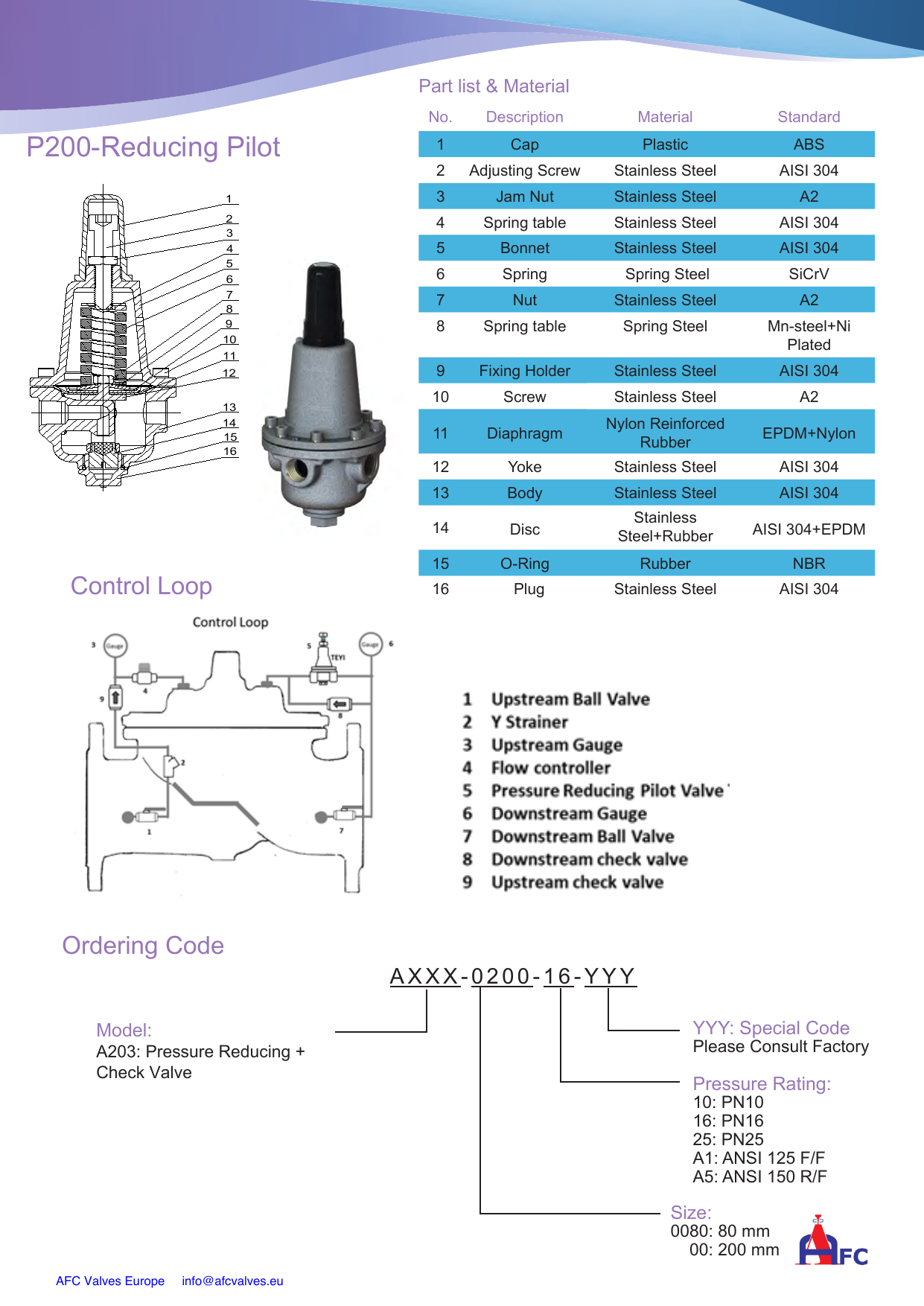A203 Pressure Reducing with Check Valve drawing 3