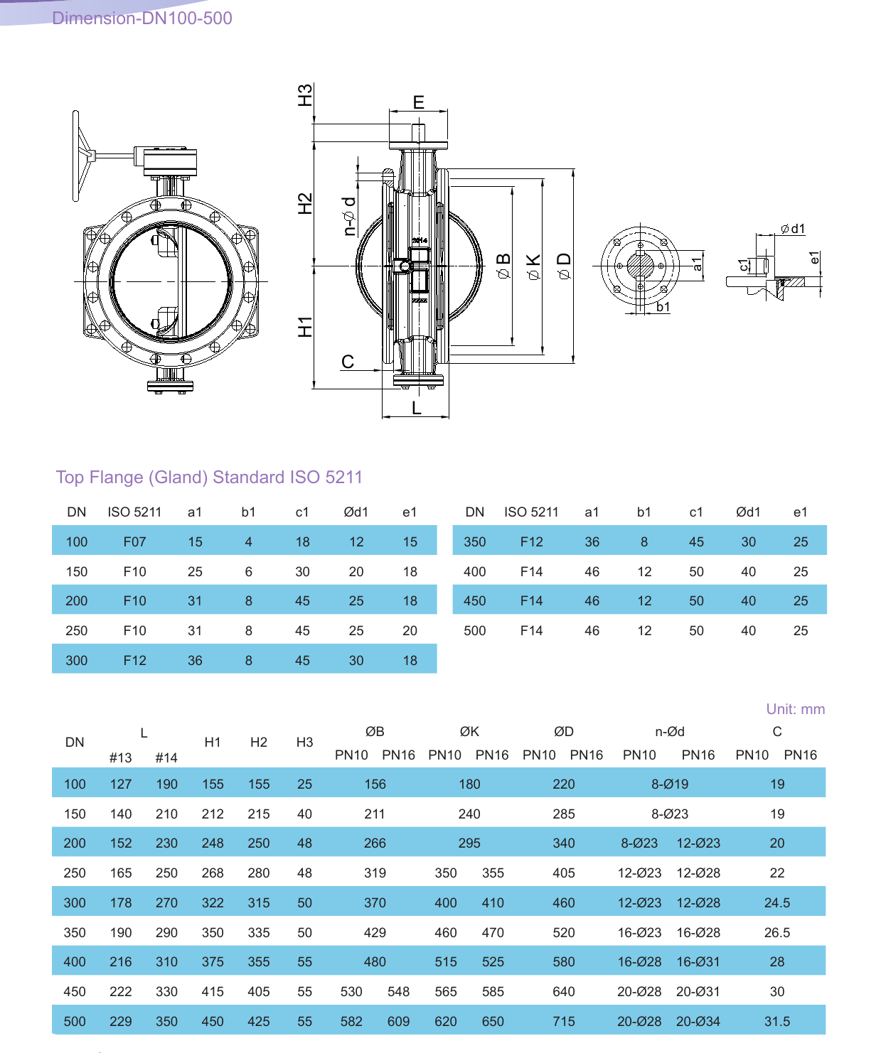 FBGD - Double Eccentric Flange Butterfly Valve drawing 2