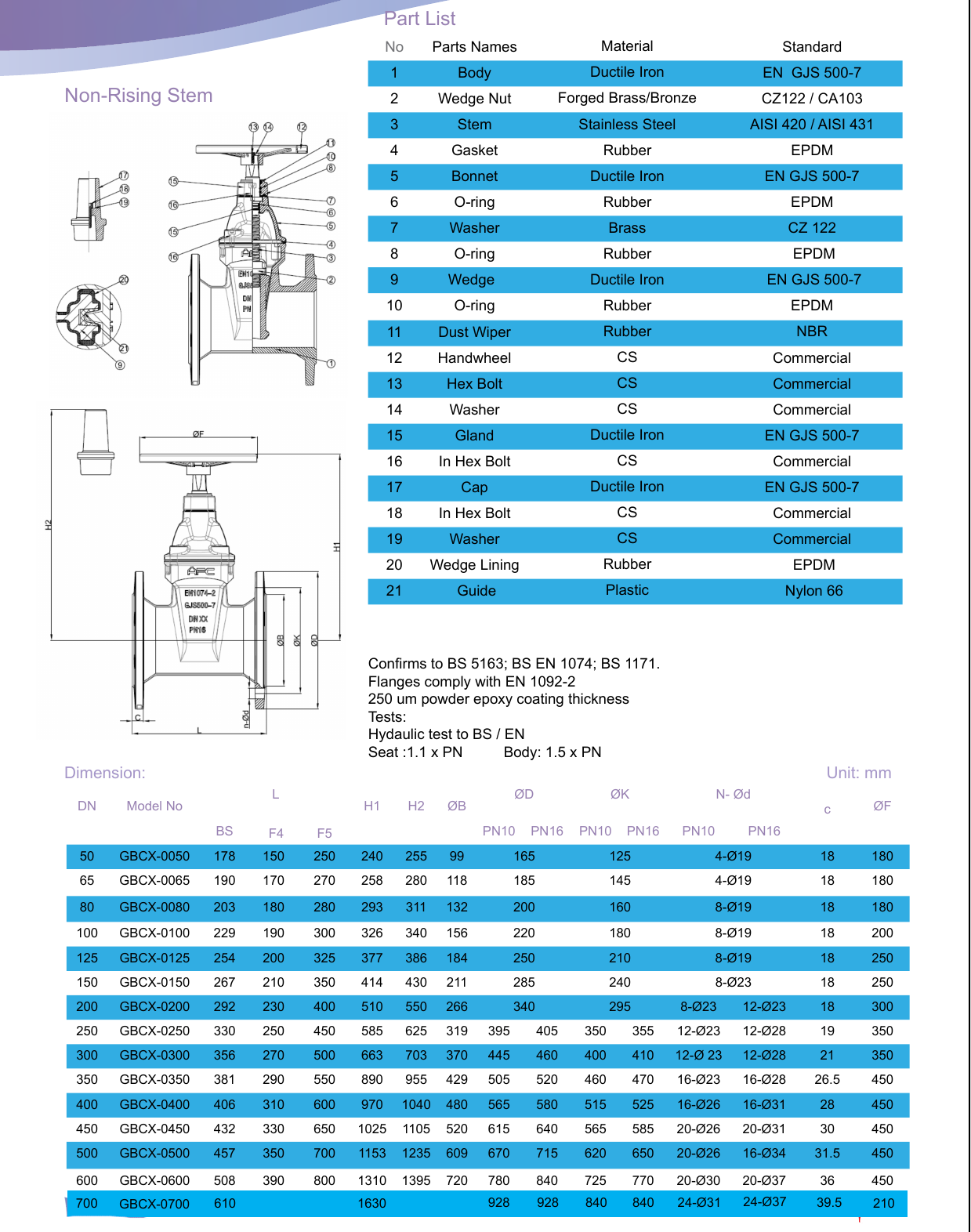 RSV Gate Valve - Rising Stem drawing 2