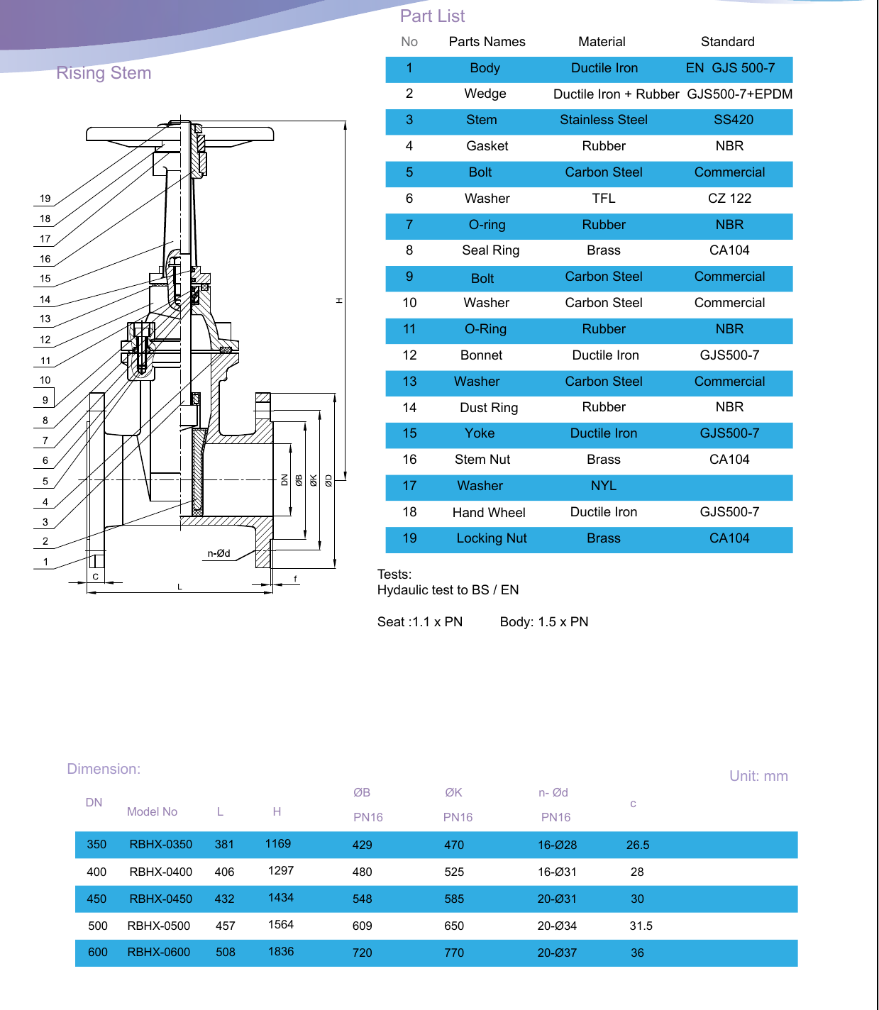 RSV Gate Valve - Rising Stem drawing 5