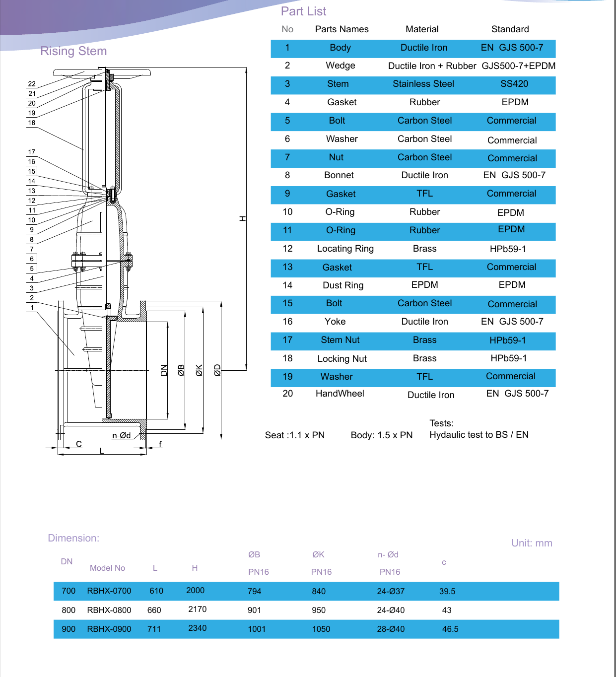 RSV Gate Valve - Rising Stem drawing 6