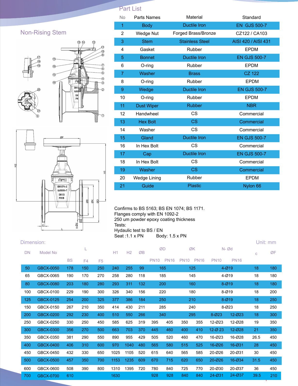 RSV Gate Valve - Non Rising Stem drawing 2