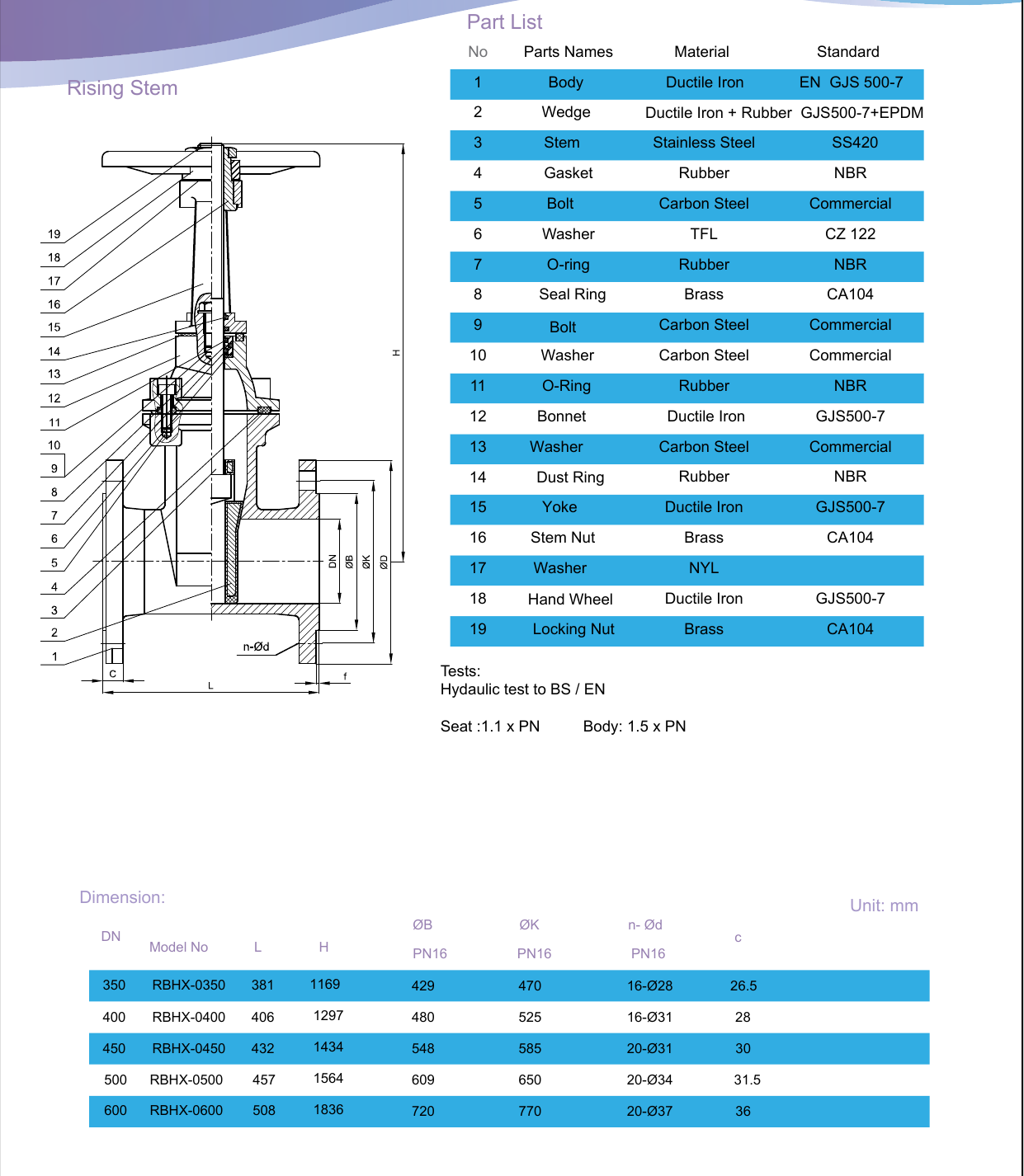 RSV Gate Valve - Non Rising Stem drawing 5