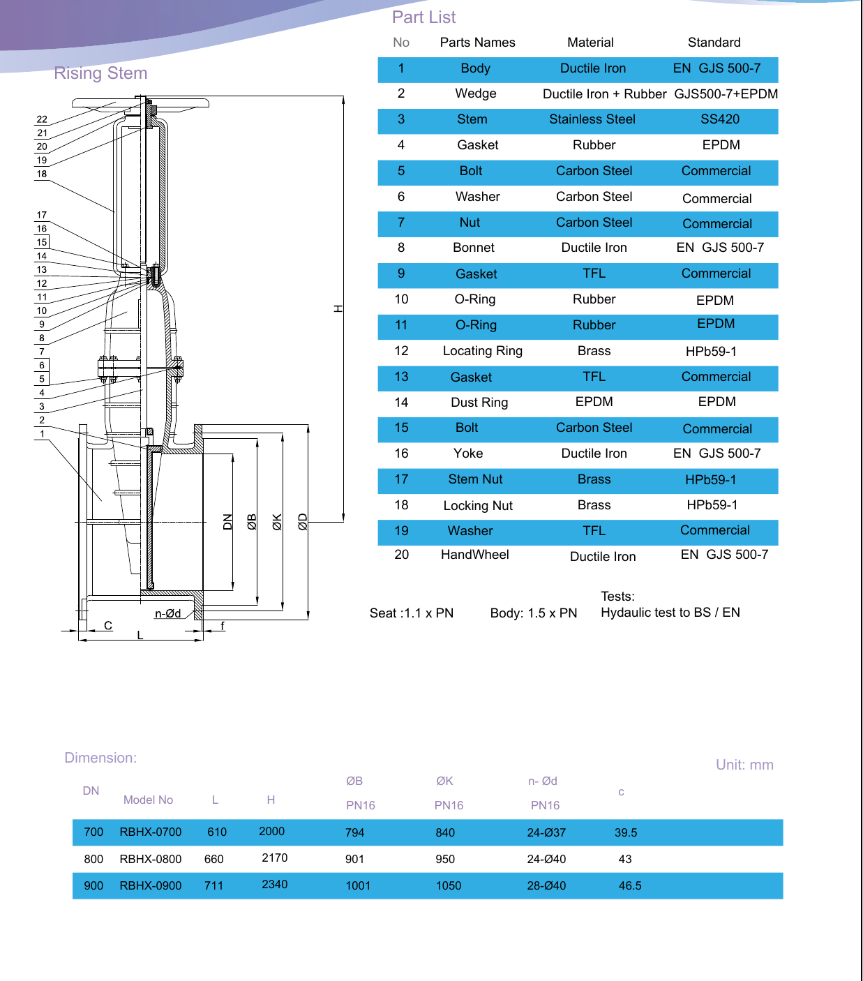RSV Gate Valve - Non Rising Stem drawing 6
