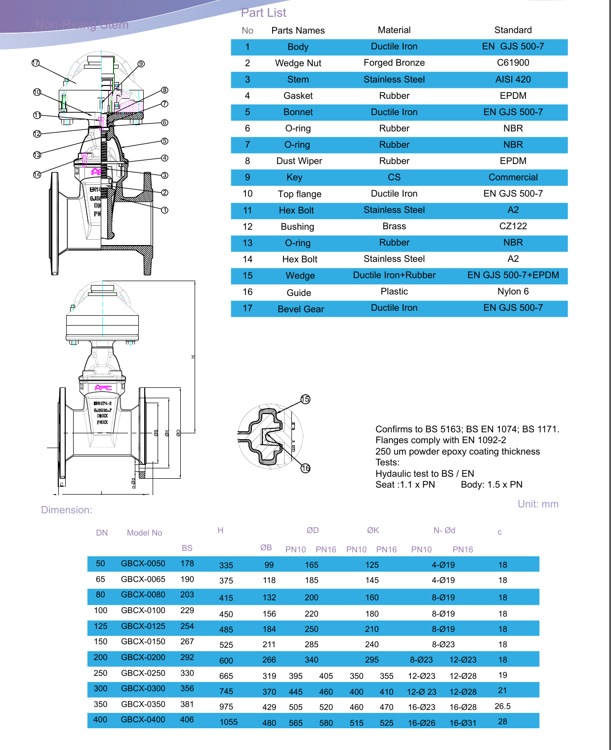 RSV Gate Valve - Bevel Gear Operated drawing 2