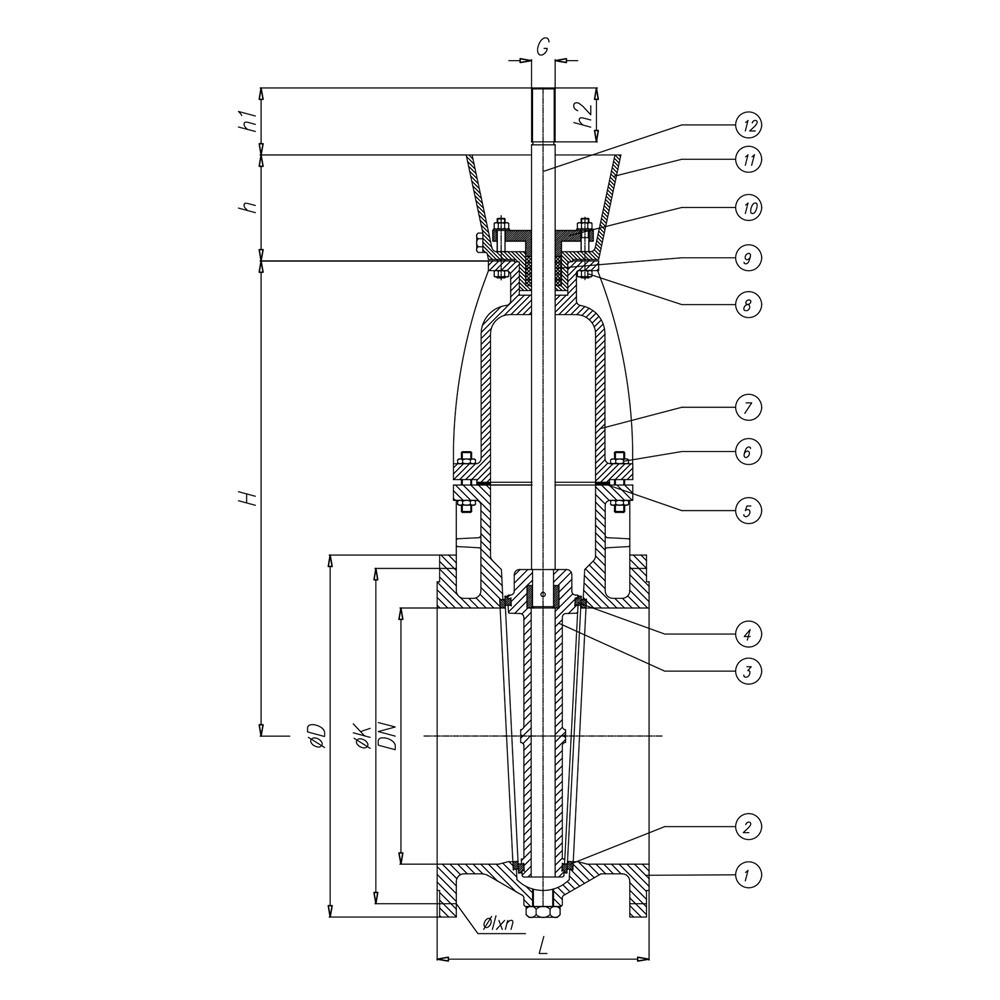 Gate Valve for Dock drawing 1