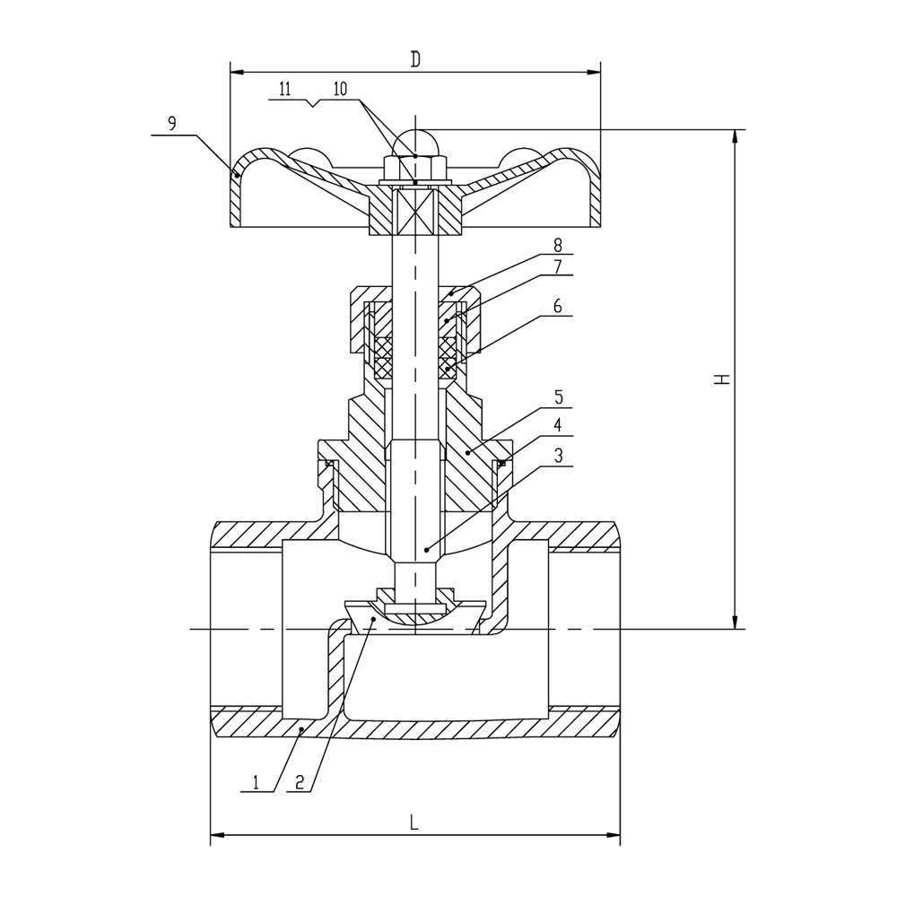 SS SDSL Globe Valve - BSP drawing 1