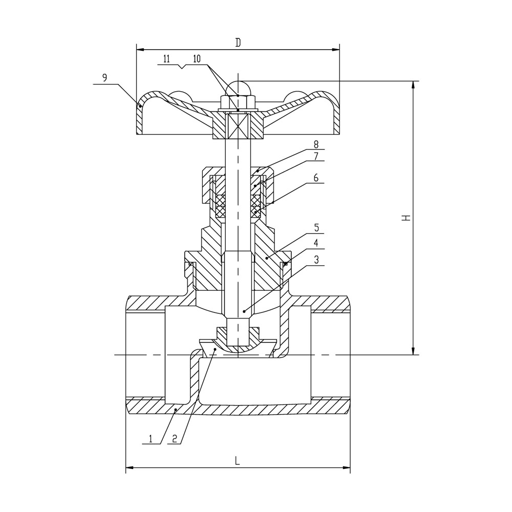 SS SDNR Globe Valve - BSP drawing 1