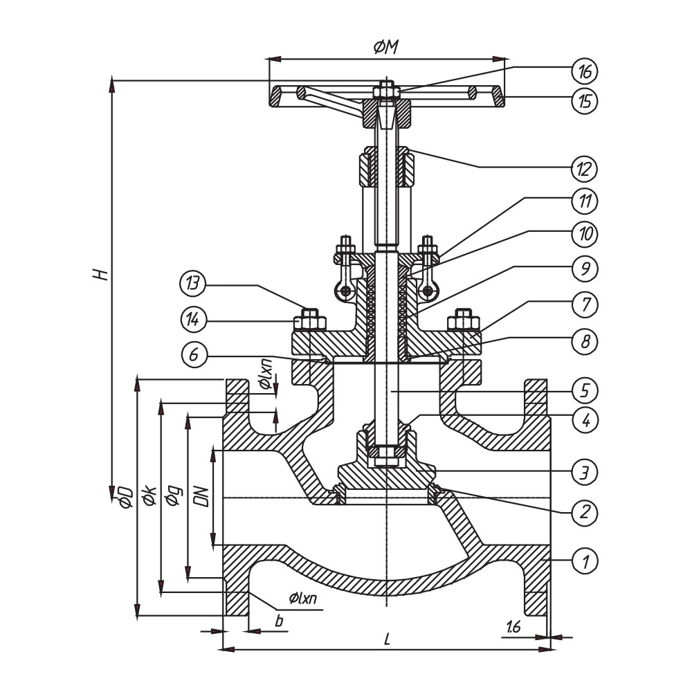 Globe Valve 150Lb drawing 1