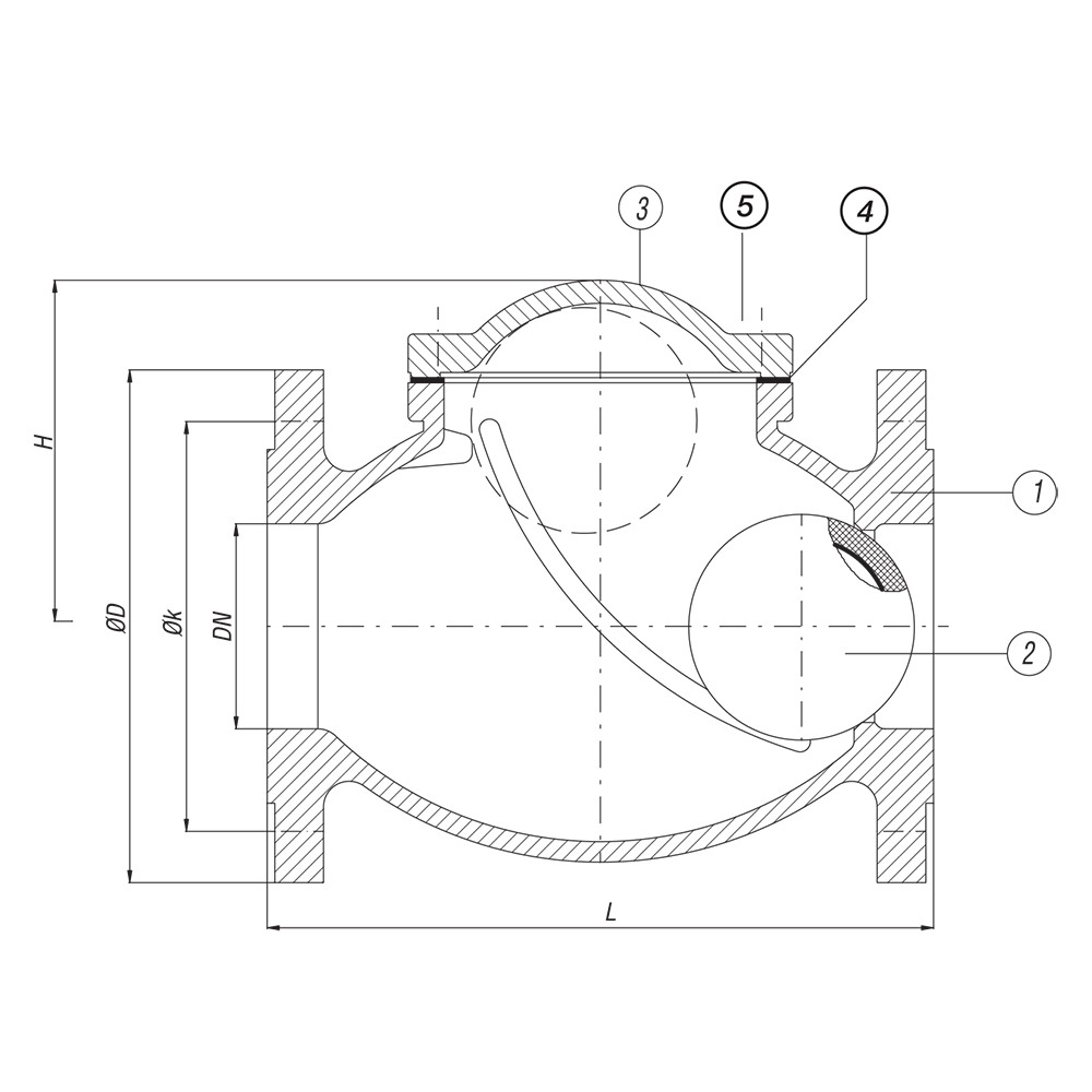 Ball Check Valve drawing 1